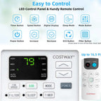 10000 BTU Quiet Window Air Conditioner With Remote, Eco Mode And Dehumidifier