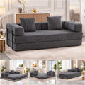 Trygoal Convertible Corduroy Floor Sofa Bed - Dark Gray