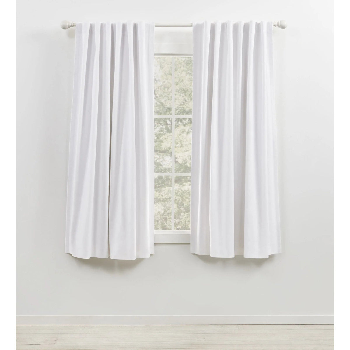 Blackout Single Window Curtain Panel, Back Tab And Rod Pocket, 100% Cotton