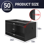 REPTIZOO 40 Gallon PVC Reptile Enclosure, 36x18x18, With Glass Sliding Door