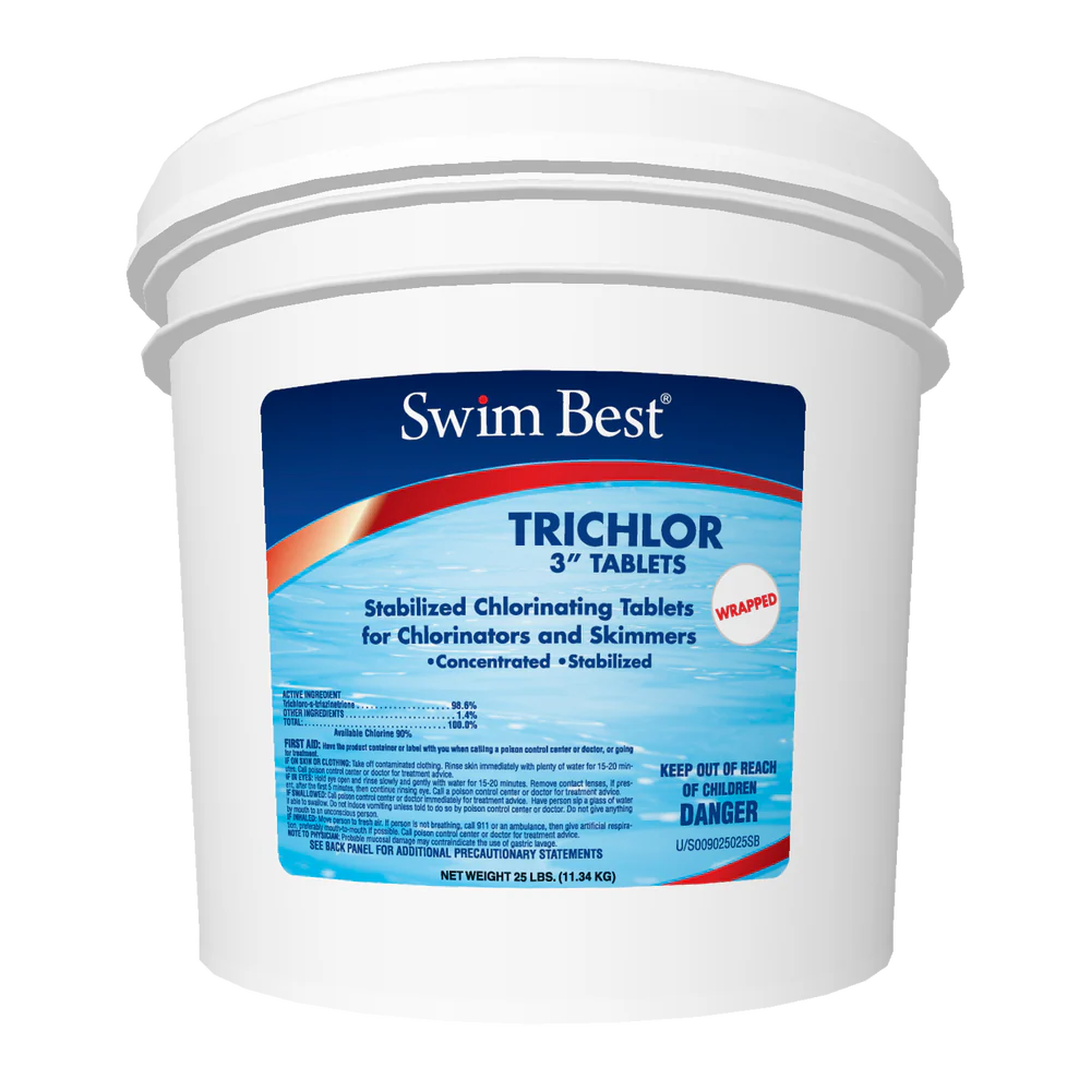 Swim Best Stabilized Trichlor Chlorine Tablets, Wrapped, 3 in, 25 lb