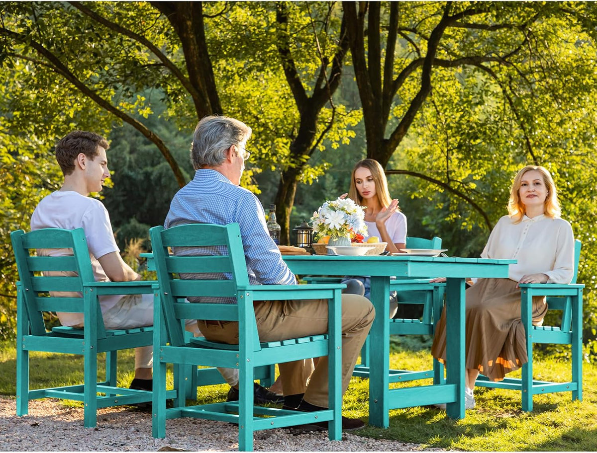 SERWALL 7-Piece HDPE Patio Dining Set, Aruba, 66.9in D x 32.2in W x 29.1in H