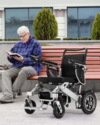VERPAL Foldable Power Wheelchair, 25 Miles, 500W Dual Motors, 38in D x 25in W x 37in H - Silver Gray