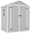 Patiowell 6x4 FT Resin Outdoor Storage Shed With Floor - Light Gray