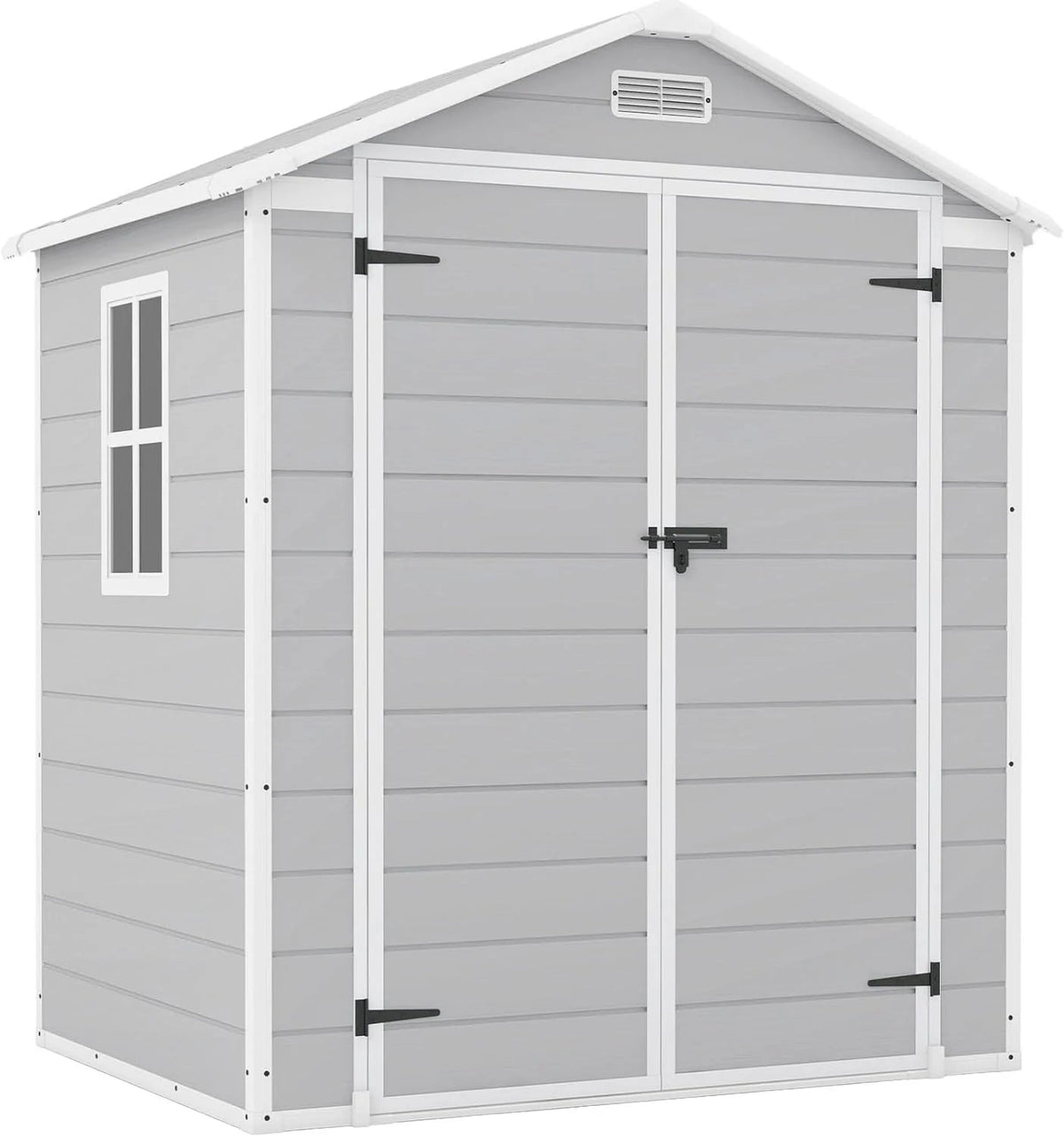 Patiowell 6x4 FT Resin Outdoor Storage Shed With Floor - Light Gray