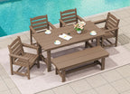 SERWALL 7-Piece HDPE Patio Dining Set, Aruba, 66.9in D x 32.2in W x 29.1in H