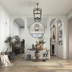 Round Metal Black Frame Bathroom Vanity Mirror - Wall Mounted