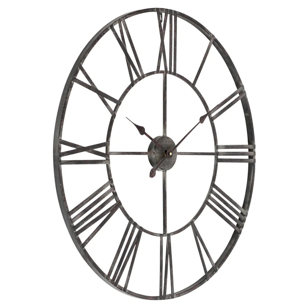 Round Metal Open-Frame Wall Clock