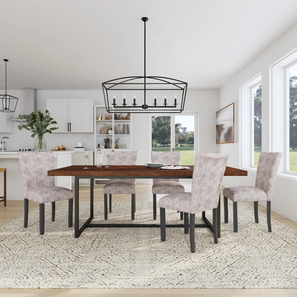Set Of 2 Upholstered Parsons Dining Chairs, 38 in H x 19 in W x 23.5 in D