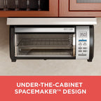 BLACK+DECKER SpaceMaker Under-Cabinet Toaster Oven, Black/Stainless Steel, 9 in Pizza, 4 Slice - TROS1000D