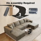 Settab Modular Sectional Sofa, 2 Seater Left-Facing Chaise, Black, 68.9 inch D x 107.5 inch W x 36.3 inch H