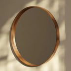 Classic Farmhouse Round Wooden Frame Wall Mirror - 24-inches, 28-inches, 32-inches