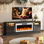 Bossin 70 Fireplace TV Stand With 36 Electric Fireplace For TVs Up To 80 - 16-Color LED Lights