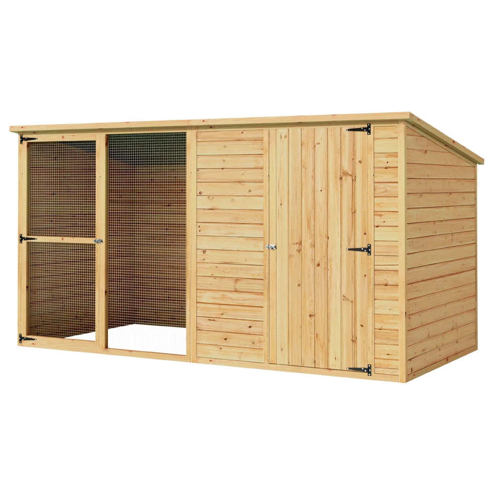 i.Pet Extra Large 2.28M Fir Wood Dog Kennel - Outdoor Pet Puppy Cabin Log