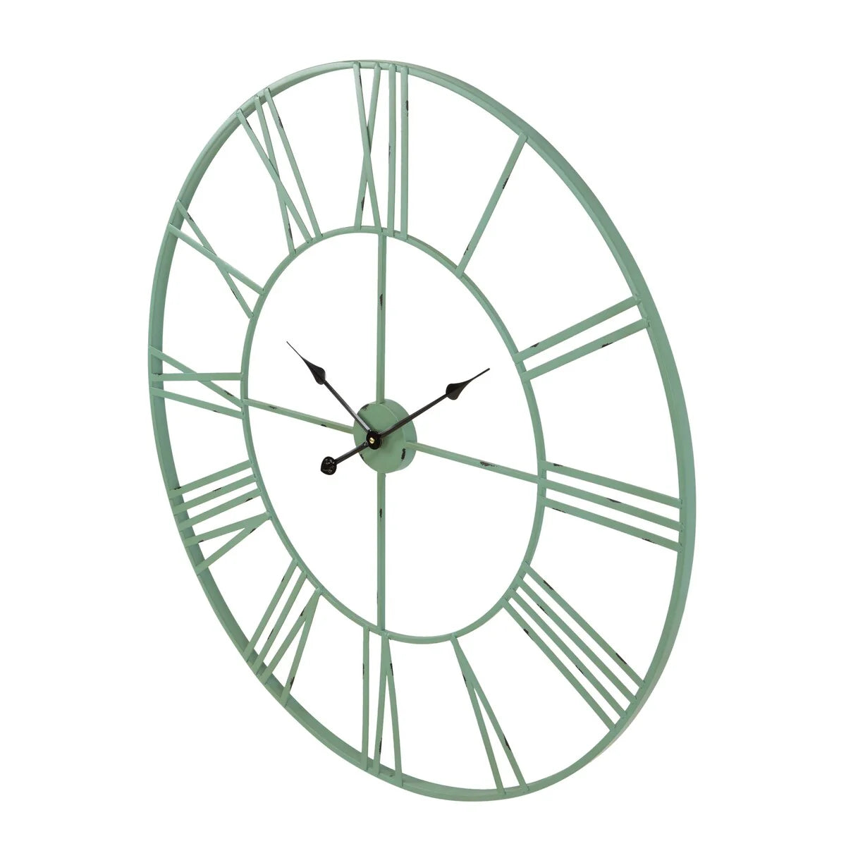 Round Metal Open-Frame Wall Clock