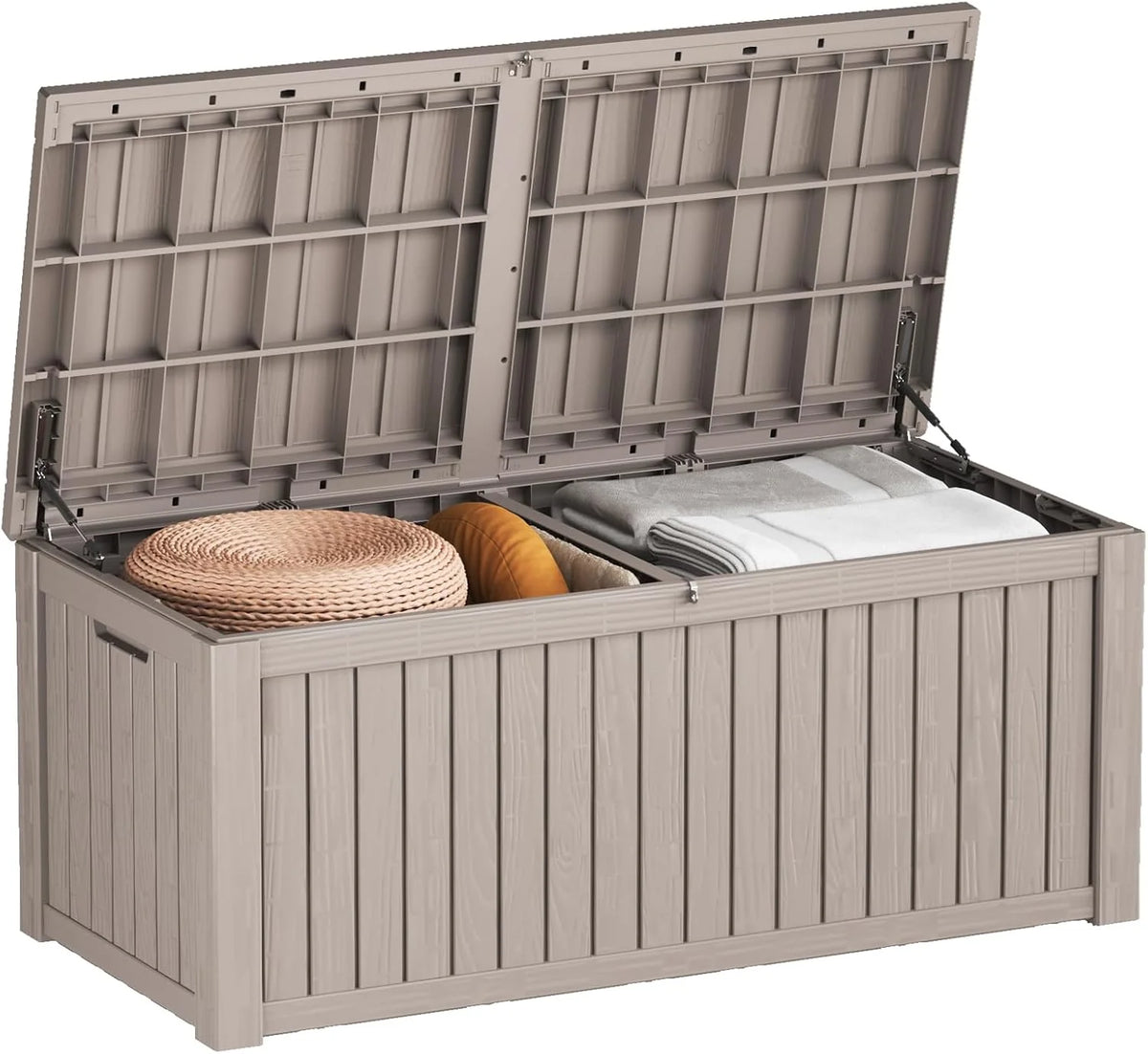 260 Gallon Gray Resin Outdoor Storage Deck Box