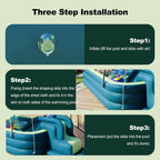 Ergocar Inflatable Swimming Pool With Water Slide And Awning - 2.1 Meters, Three Layers