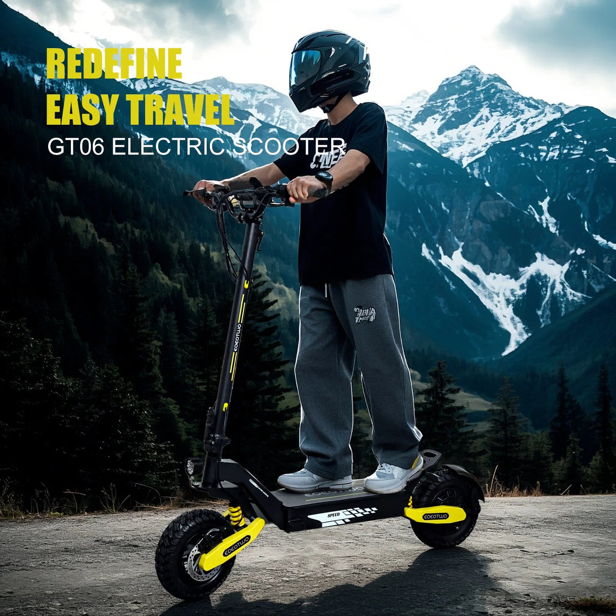 Off Road Electric Scooter For Adults, 1200W, 11 in Tires, 330 lb Load - GT06