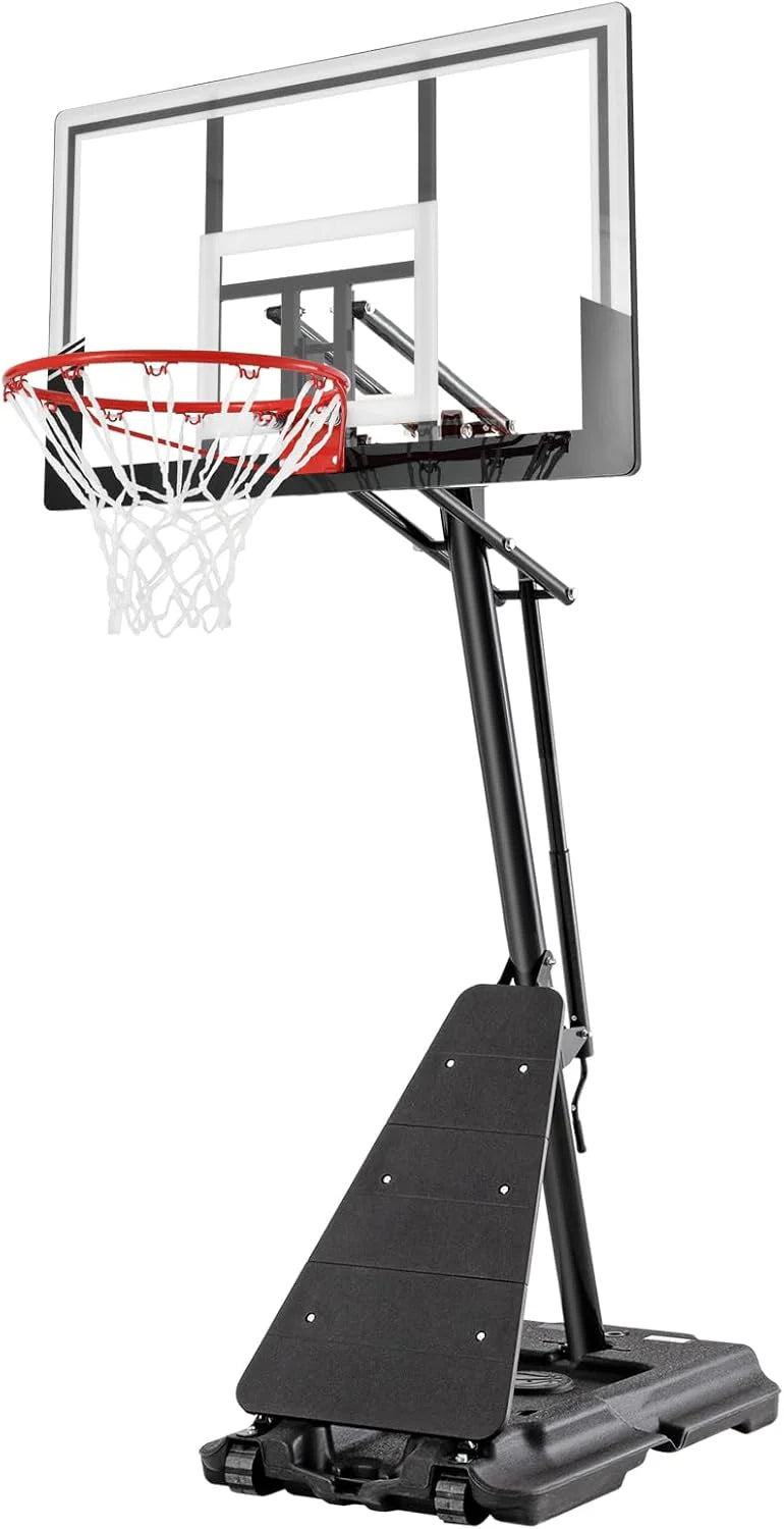Portable Basketball Hoop With 48 Inch Backboard, 5.3-10ft Adjustable Height - 48 PORTABLE BASKETBALL HOOP