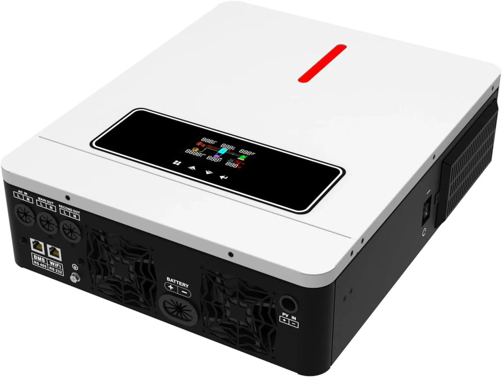 Xijia Hybrid Pure Sine Wave Power Inverter, 3600W, 24V DC 20V-30V To 110V AC, 120A MPPT, 60Hz - ECP