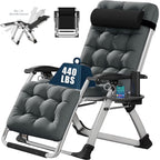 NAIZEA Zero Gravity Lawn Recliner Chairs, 2 Pack, Black
