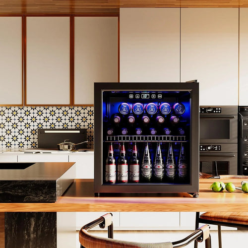 120 Can Freestanding Beverage Refrigerator Cooler, 3.2 Cu.Ft, Black