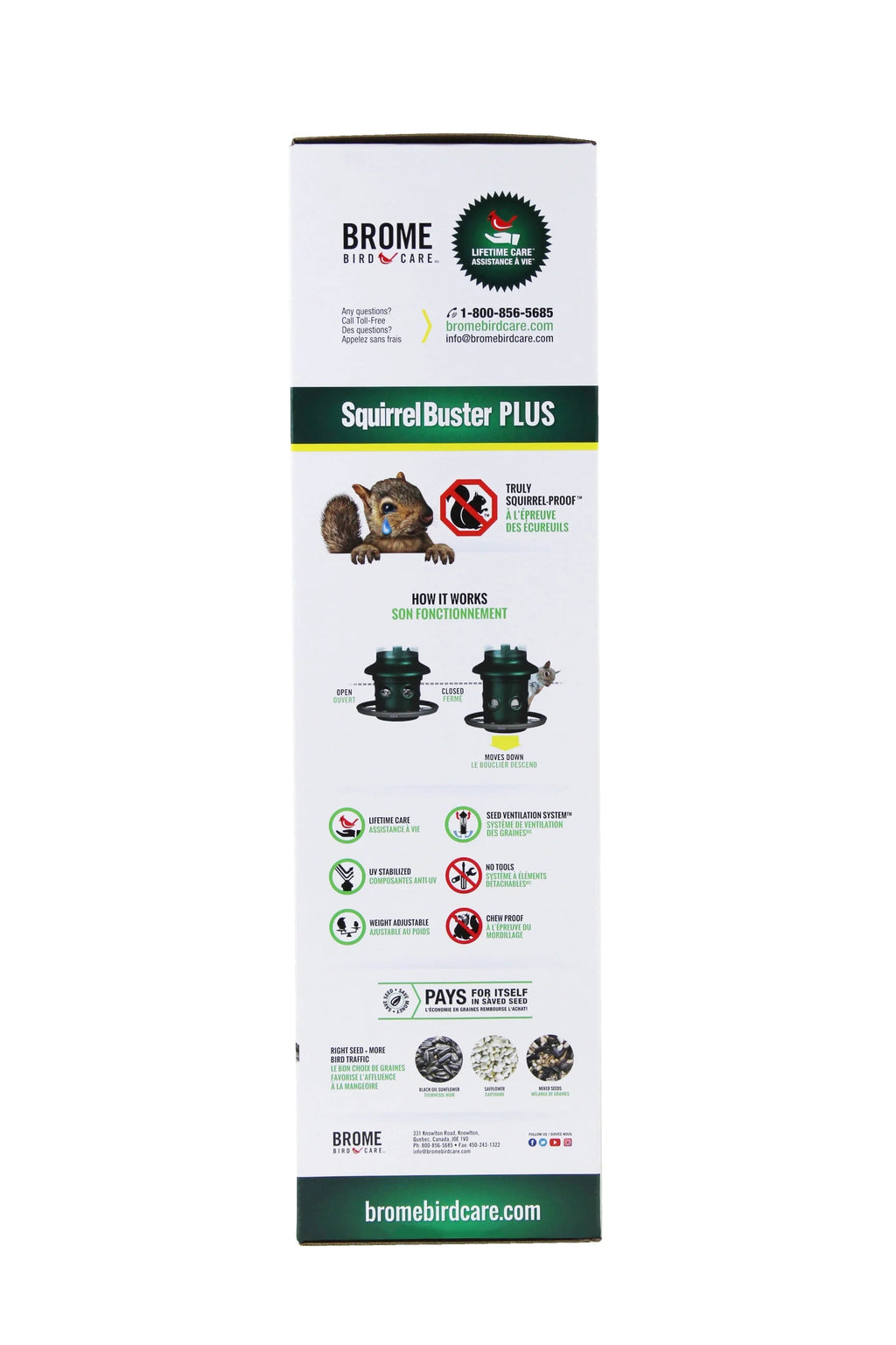 Brome Squirrel Buster Plus Tube Bird Feeder, 23 in, 3 Qt, 2 Pack - Cardinal Perch Ring