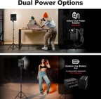 LED Video Light Panels, 15.4 in, 2 Pack, 45W, 3000K-8000K Bi-Color - D50