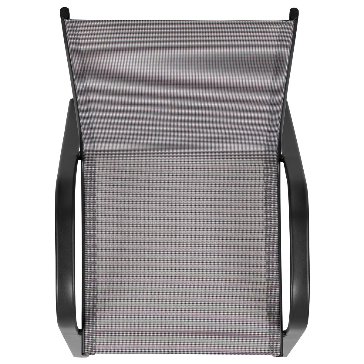 Emma + Oliver Outdoor Stack Chairs, Gray, 4 Pack, 21.25in W x 29in D x 36in H