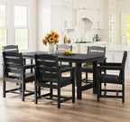 SERWALL 7-Piece HDPE Patio Dining Set, Aruba, 66.9in D x 32.2in W x 29.1in H