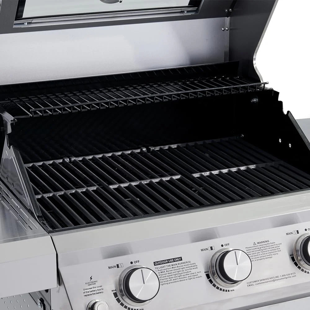 4-Burner Propane Gas Grill, Stainless Steel, 52,000 BTUs - Mesa 400M With Smoker Box