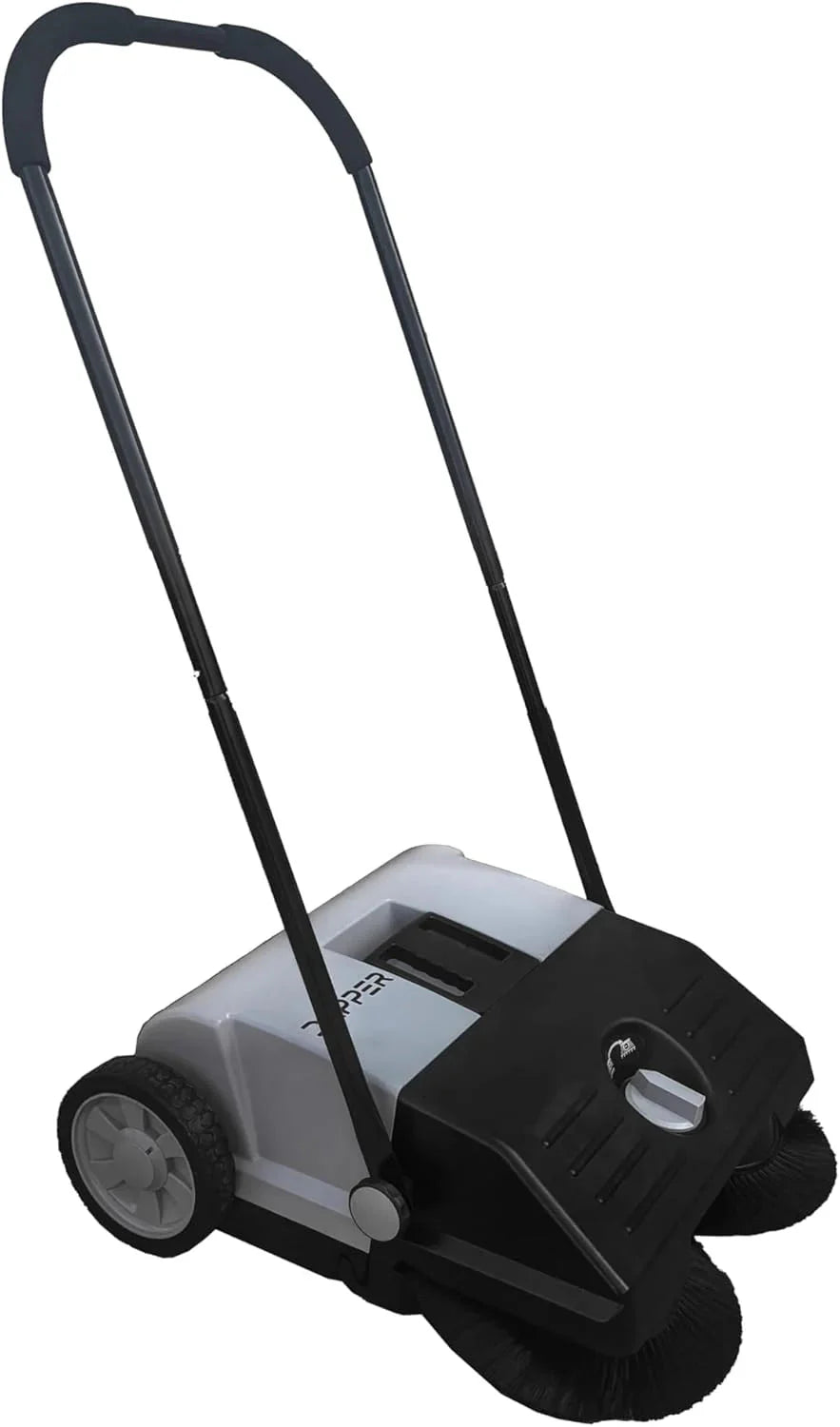 Walk-Behind Hand Push Floor Sweeper, 5.25 Gallon Capacity, 25.5 in Sweeping Width - Grey