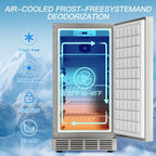 15 Inch Outdoor Stainless Steel Beverage Refrigerator With 3 Shelves