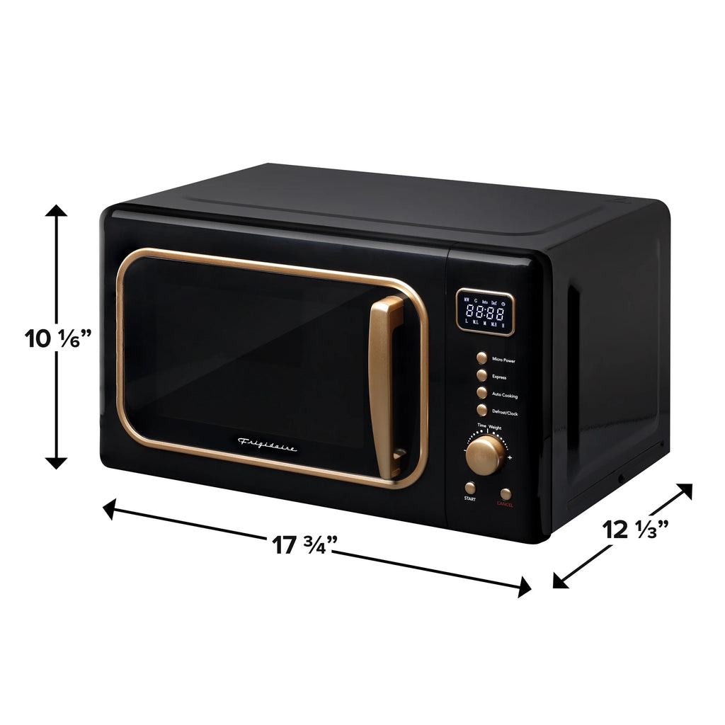 Frigidaire Retro Countertop Microwave Oven, 0.7 Cu. Ft., 700 Watts, Black And Gold
