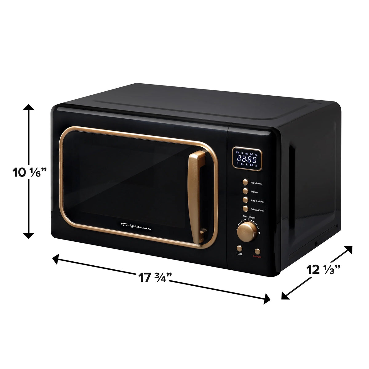 Frigidaire Retro Countertop Microwave Oven, 0.7 Cu. Ft., 700 Watts, Black And Gold
