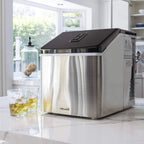 Clear Ice Cube Maker Machine 40 lbs. of Ice in 24 Hours - Portable Stainless Steel