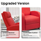 PU Leather Recliner Chair, 27.6 x 35.8 x 38.6 in, 3 Reclining Positions