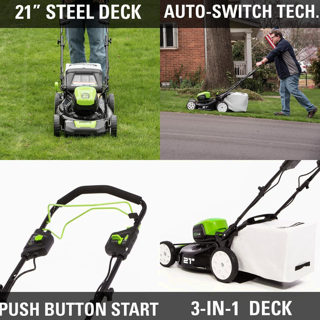 Greenworks 80V Cordless 21 in Self-Propelled Brushless Lawn Mower