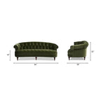 Jennifer Taylor Home La Rosa Chesterfield Sofa, 84-inch Velvet Tufted Upholstery - La Rosa 84 Mid
