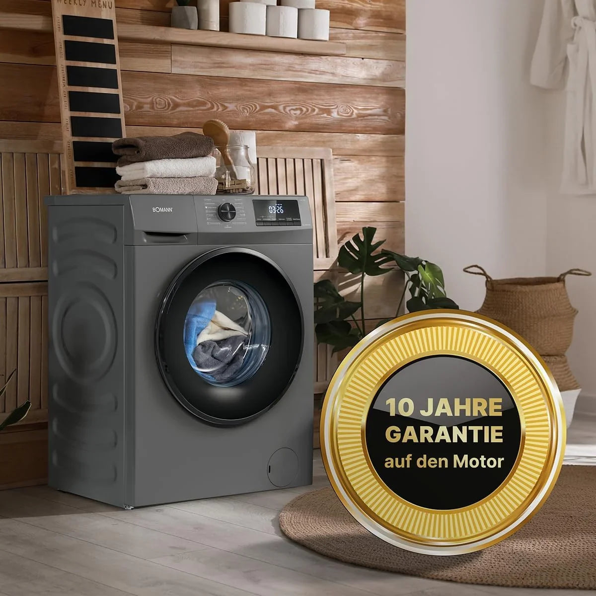 Bomann Washing Machine 8 kg / 1400 U/min / 15 Wash Programs / LED Display