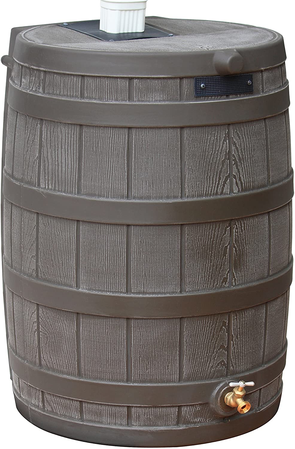 Good Ideas Rain Barrel 50 Gallon Faux Wood Plastic - Rain Wizard 50