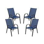 Emma + Oliver Outdoor Stack Chairs, Gray, 4 Pack, 21.25in W x 29in D x 36in H