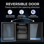 Electactic 3.2 Cu Ft 130 Can Beverage Refrigerator Cooler, Black, 19.29 x 17.32 x 30.79 inches - JC-90