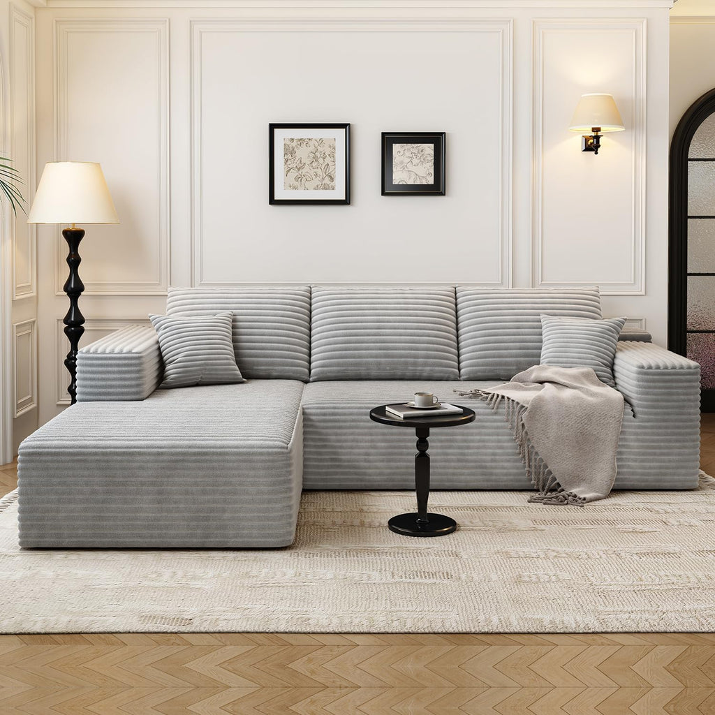 Settab Modular Sectional Sofa, 2 Seater Left-Facing Chaise, Black, 68.9 inch D x 107.5 inch W x 36.3 inch H
