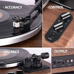 Belt Drive Turntable With Built-In Speakers, Bluetooth, Aux-In, Walnut