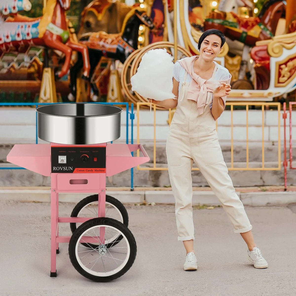 Cotton Candy Machine Cart, 21 Inch, Pink
