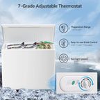 3.5 Cubic Feet Chest Freezer With 2 Removable Baskets, White
