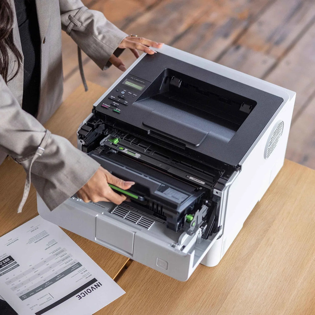Brother Monochrome Laser Printer, 48ppm, Dual Paper Trays, White - HLL5210DW/HLL5210DN/HLL5210DWT