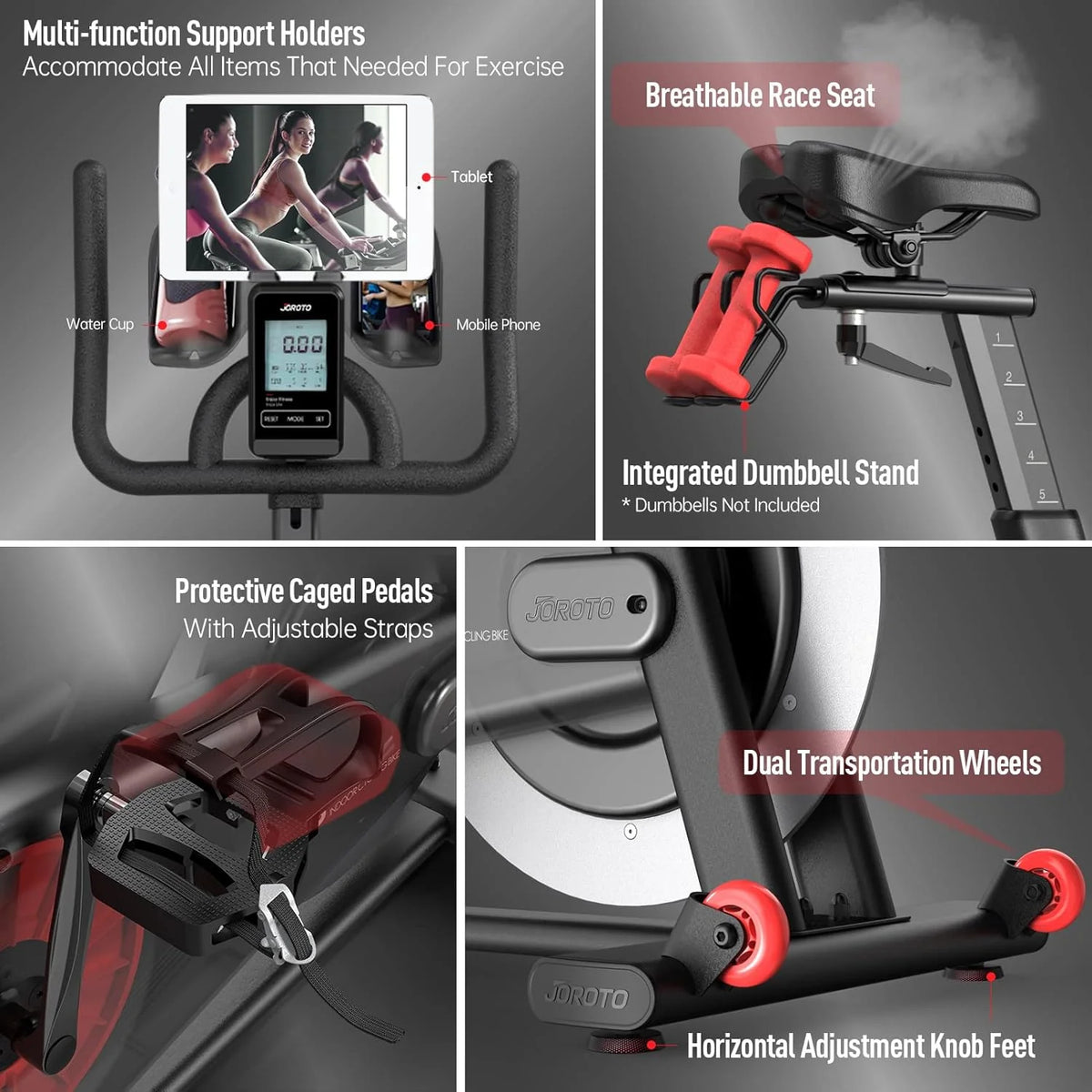 JOROTO Indoor Cycling Exercise Bike With Magnetic Resistance And Belt Drive - X4S