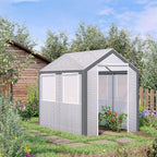 Walk-In Garden Greenhouse 20-Foot x 10-Foot x 9-Foot, White, 6 Roll-Up Windows, 2 Zipper Doors And Rain Cover